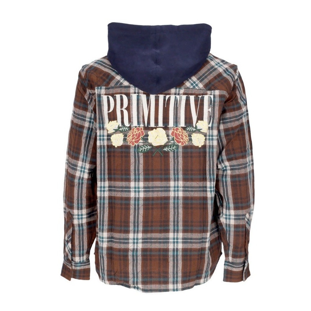 Primitive Skateboarding Layne Two-fer Flannel Shirt Sz Men's Medium Embroidered